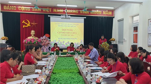 Hội nghị cbcnvc trường tiểu học kiêu kỵ năm học 2022 - 2023